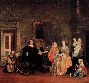 Gabriel Metsu Portrait of Jan Jacobsz Hinlopen and His Family oil painting reproduction